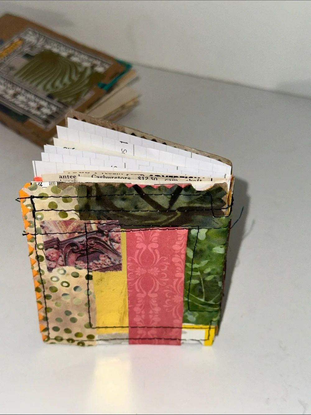 Set of 4 Handmade Mini Junk Journals— Green, Blue & Teal Accents